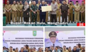 Bupati Rokan Hulu H. Sukiman hadiri dan ikuti Musrenbang Rancangan Pembangunan Jangka Panjang Daerah tahun 2025 2045, RKPD Provinsi Riau tahun 2025 sekaligus Rembuk Stunting tingkat Provinsi, di Aula Balai Belai Serindit Kebernuran Provinsi Riau