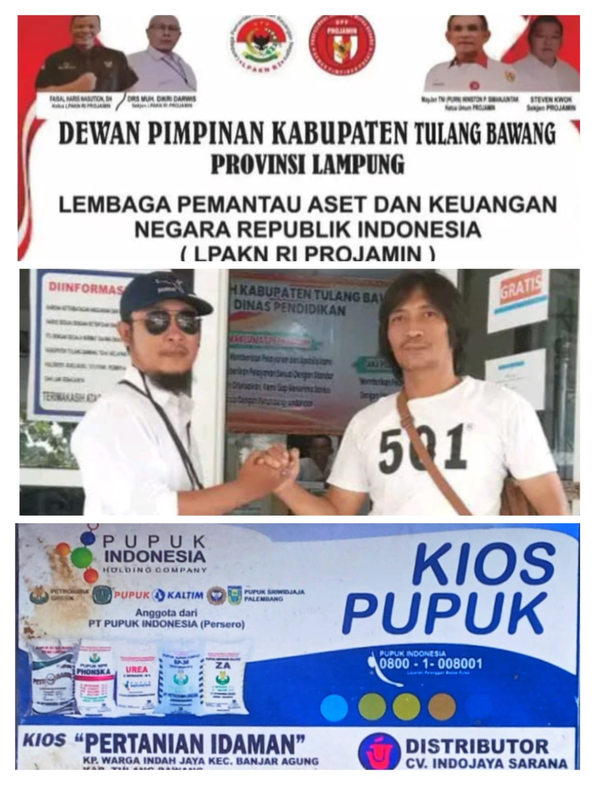 Terkait Viralnya Pemberitaan Pupuk Bersubsidi Di Kampung Warga Indah Jaya Melebihi Harga Eceran Tertinggi (HET) Ketua DPK LPAKN-RI PROJAMIN Tuba Angkat Bicara